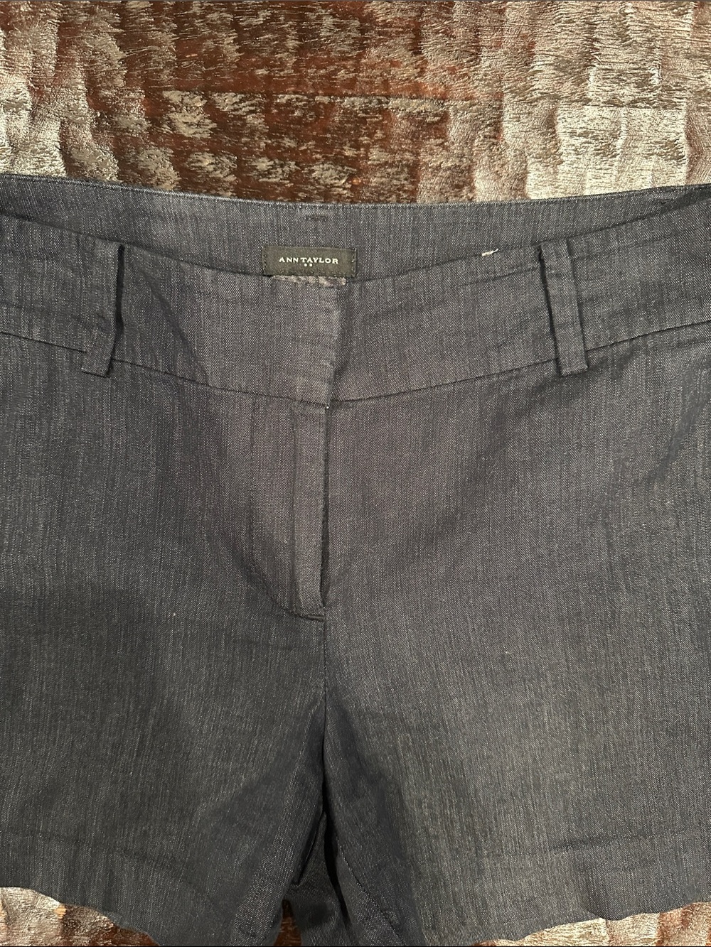 Ann Taylor Charcoal Linen-Blend Tailored Shorts
